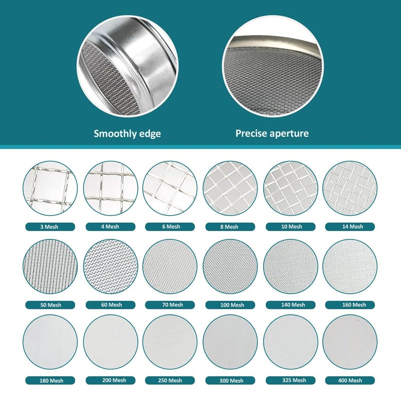 LVDALAB 304 Stainless Steel Mesh Lab Sieve, 20 Mesh (0.9mm) Aperture Test Sieve, 4inch(10cm) Economy Standard Analysis Sample Test Sieves for Industrial Laboratory Homes - Image 5